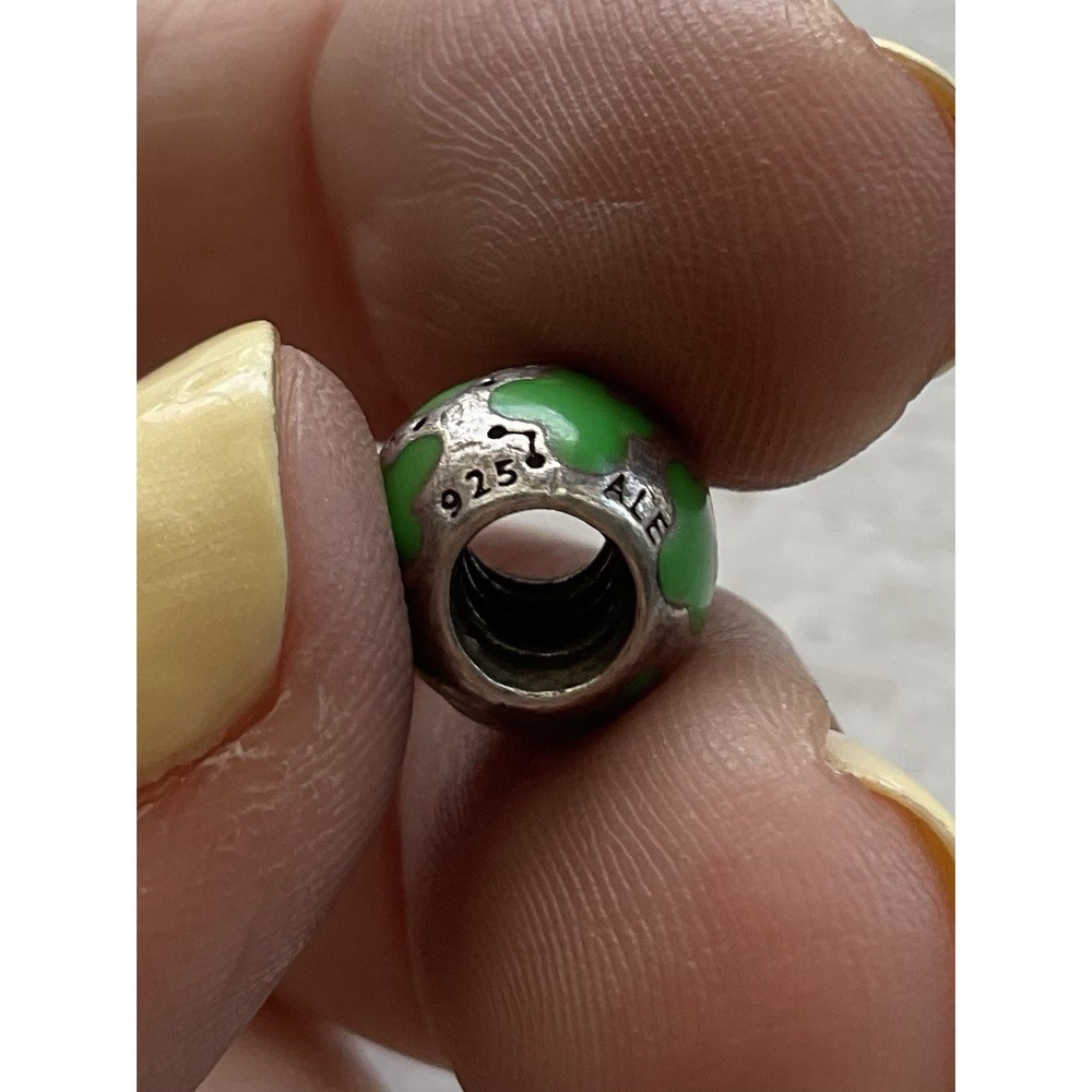 retired Pandora Green Enamel Butterfly Sterling Silver Charm ALE 925 - Picture 4 of 5